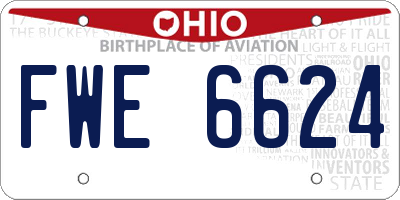 OH license plate FWE6624