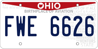 OH license plate FWE6626