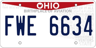 OH license plate FWE6634