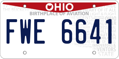 OH license plate FWE6641