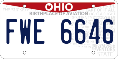 OH license plate FWE6646