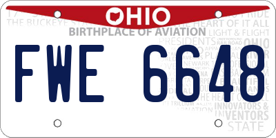 OH license plate FWE6648