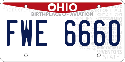 OH license plate FWE6660
