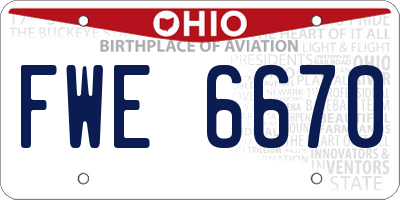 OH license plate FWE6670