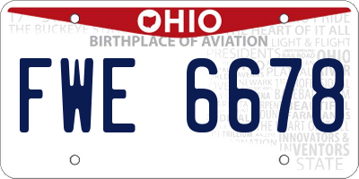 OH license plate FWE6678