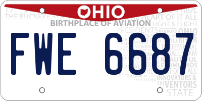 OH license plate FWE6687