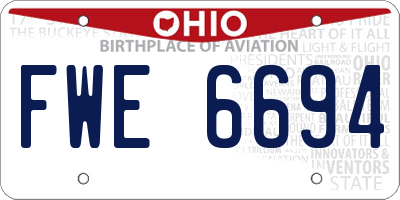 OH license plate FWE6694