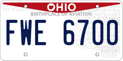 OH license plate FWE6700