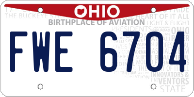 OH license plate FWE6704