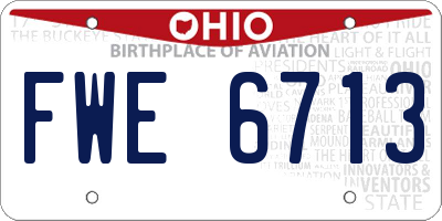 OH license plate FWE6713
