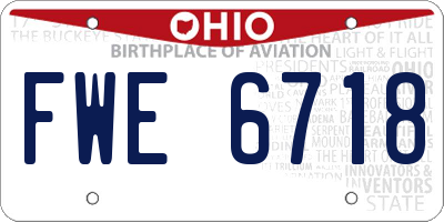 OH license plate FWE6718
