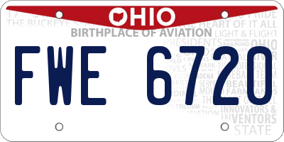 OH license plate FWE6720