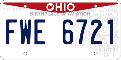OH license plate FWE6721