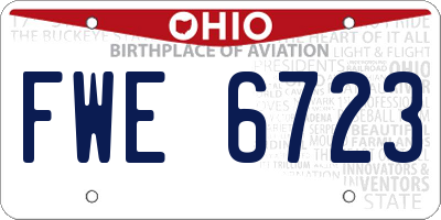 OH license plate FWE6723