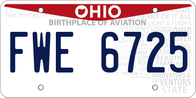 OH license plate FWE6725