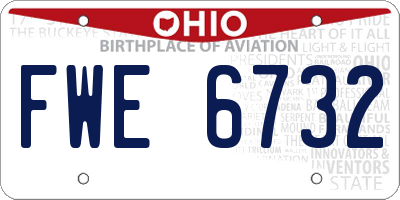 OH license plate FWE6732
