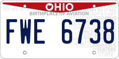 OH license plate FWE6738