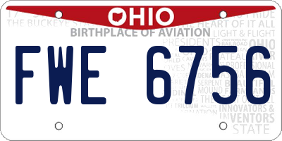 OH license plate FWE6756
