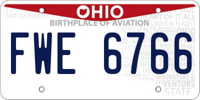 OH license plate FWE6766