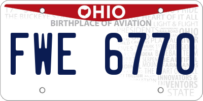 OH license plate FWE6770