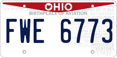 OH license plate FWE6773