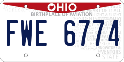 OH license plate FWE6774