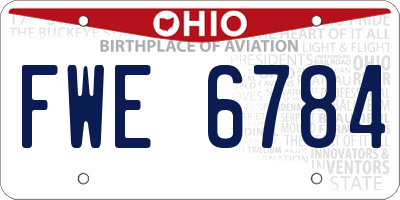 OH license plate FWE6784