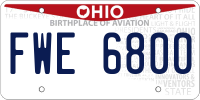OH license plate FWE6800