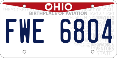 OH license plate FWE6804
