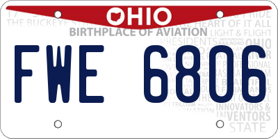 OH license plate FWE6806