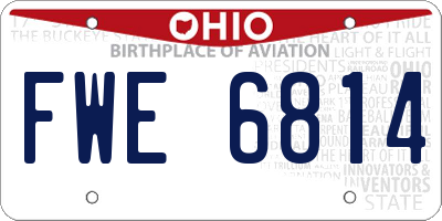 OH license plate FWE6814