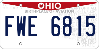 OH license plate FWE6815