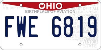 OH license plate FWE6819