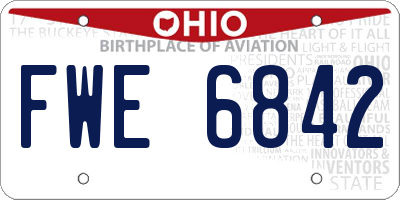 OH license plate FWE6842
