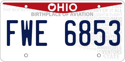 OH license plate FWE6853