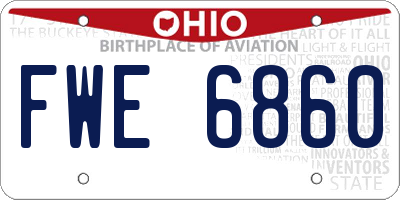 OH license plate FWE6860