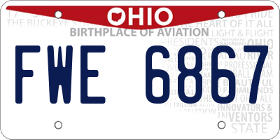 OH license plate FWE6867
