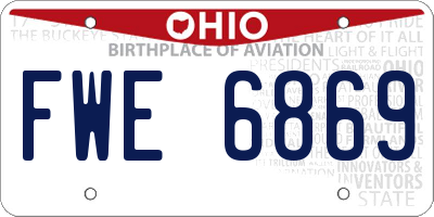 OH license plate FWE6869