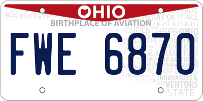 OH license plate FWE6870