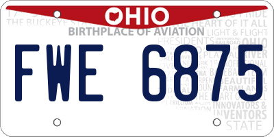 OH license plate FWE6875