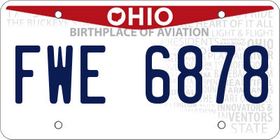 OH license plate FWE6878