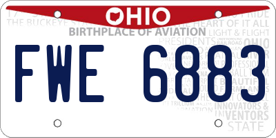 OH license plate FWE6883