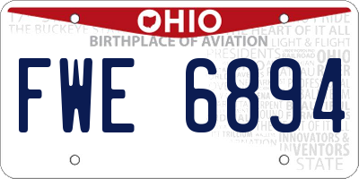 OH license plate FWE6894