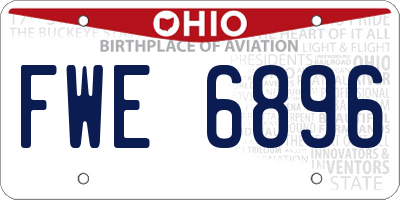 OH license plate FWE6896