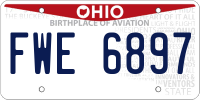OH license plate FWE6897