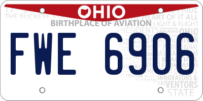 OH license plate FWE6906