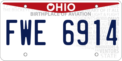 OH license plate FWE6914