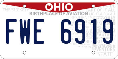 OH license plate FWE6919