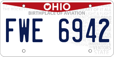 OH license plate FWE6942