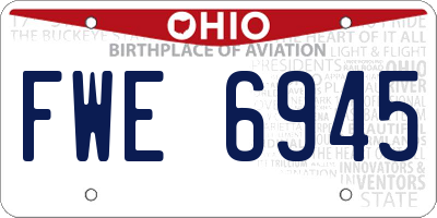 OH license plate FWE6945
